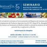 SEMINARIO “REGISTRO DE CONTRATOS DE COMPRAVENTA DE PRODUCTOS AGRÍCOLAS”