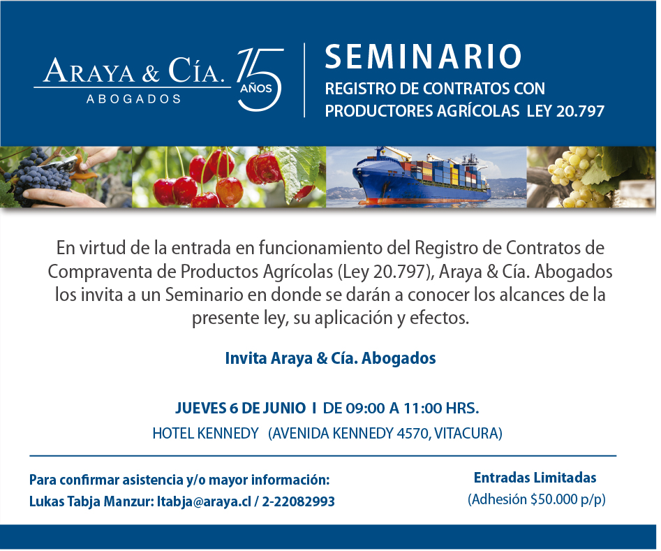 SEMINARIO “REGISTRO DE CONTRATOS DE COMPRAVENTA DE PRODUCTOS AGRÍCOLAS”