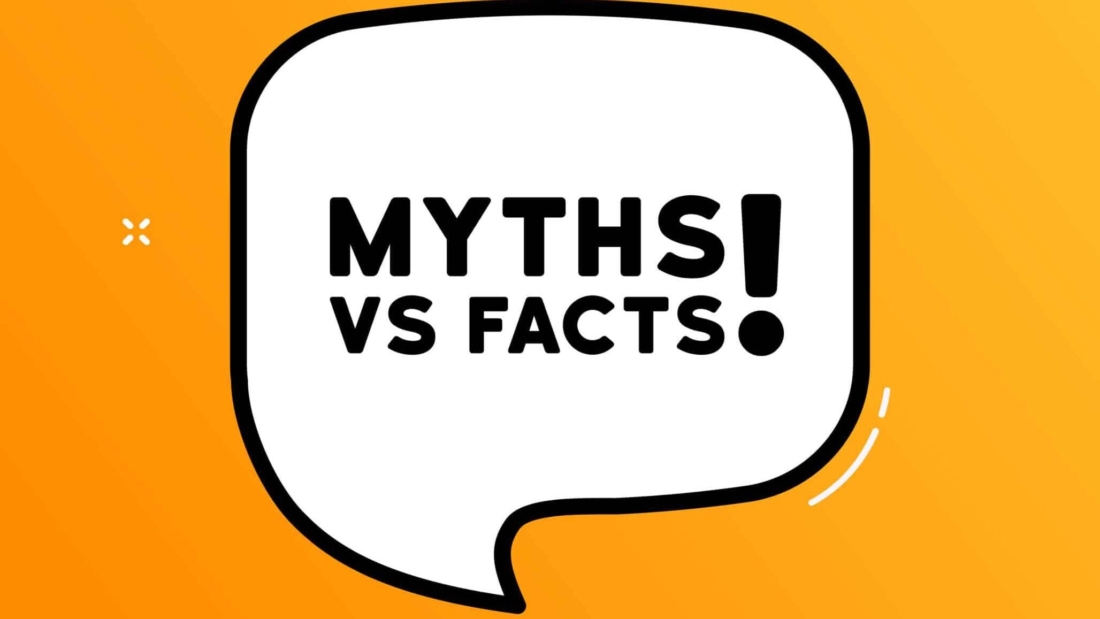 Speech bubble with Myths vs facts text. Boom retro comic style. Pop art style. Vector line icon for Business and Advertising.